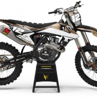 KTM Dirt bike with Sand colored camo graphics