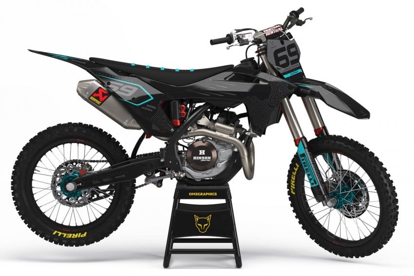Dope Graphics For GasGas EX 250 'AVENGER' Cyan