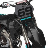 Dope Graphics For GasGas EX 250 'AVENGER' Cyan Front