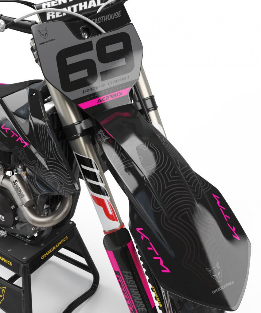 KTM Mx Graphics Kit Avenger Pink Front