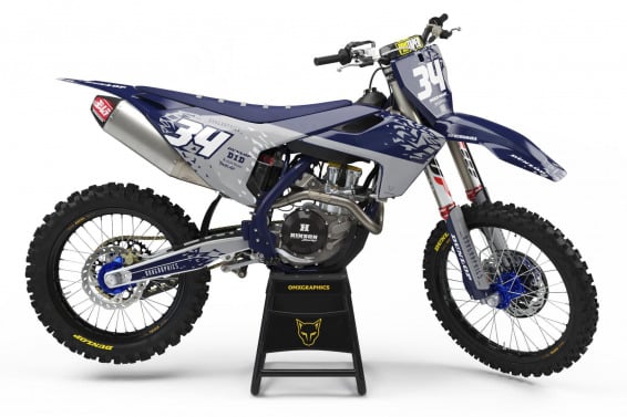 Husqvarna Mx Graphics Kit Smash Blue Grey