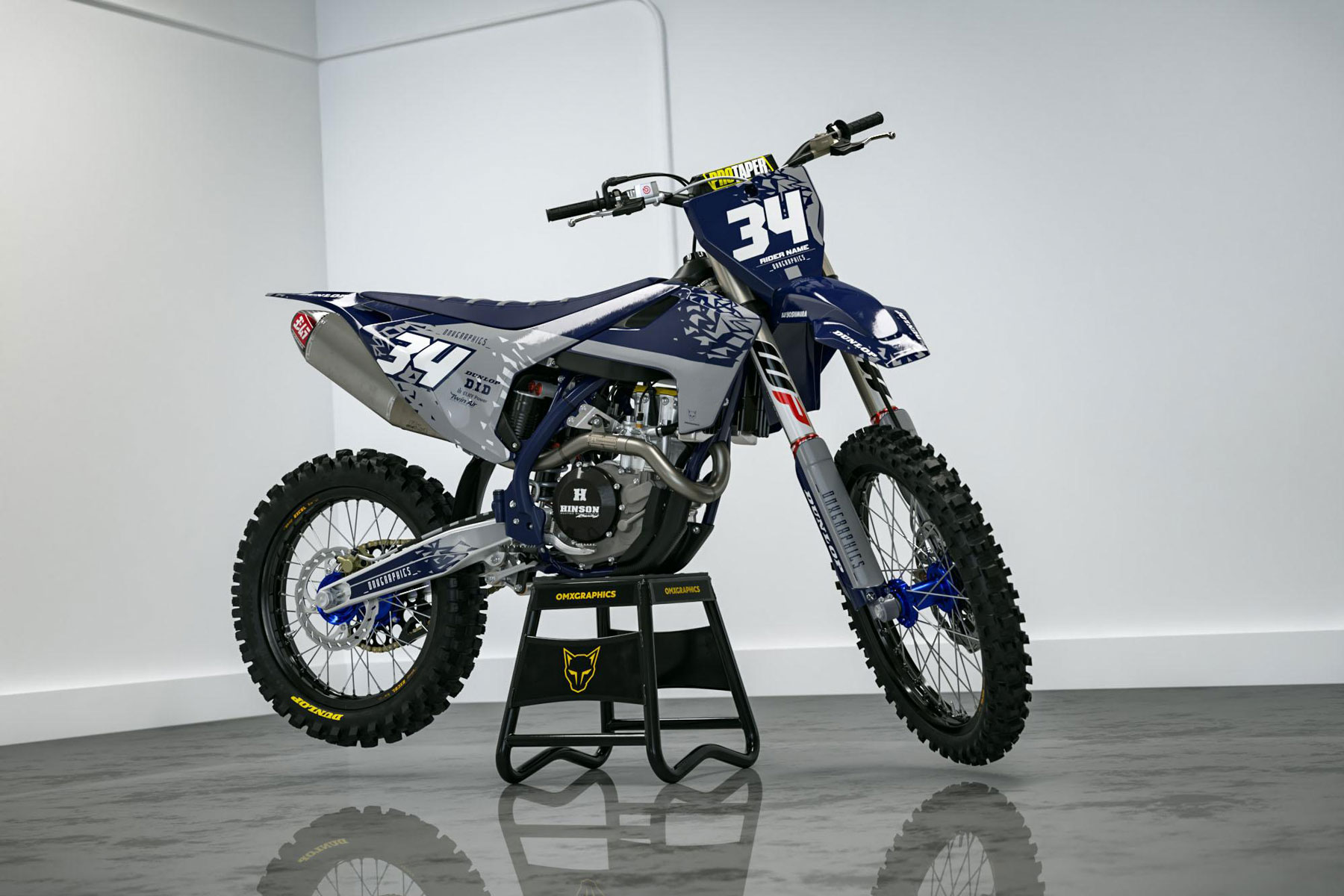 Husqvarna Mx Graphics Kit Smash Blue Grey Promo