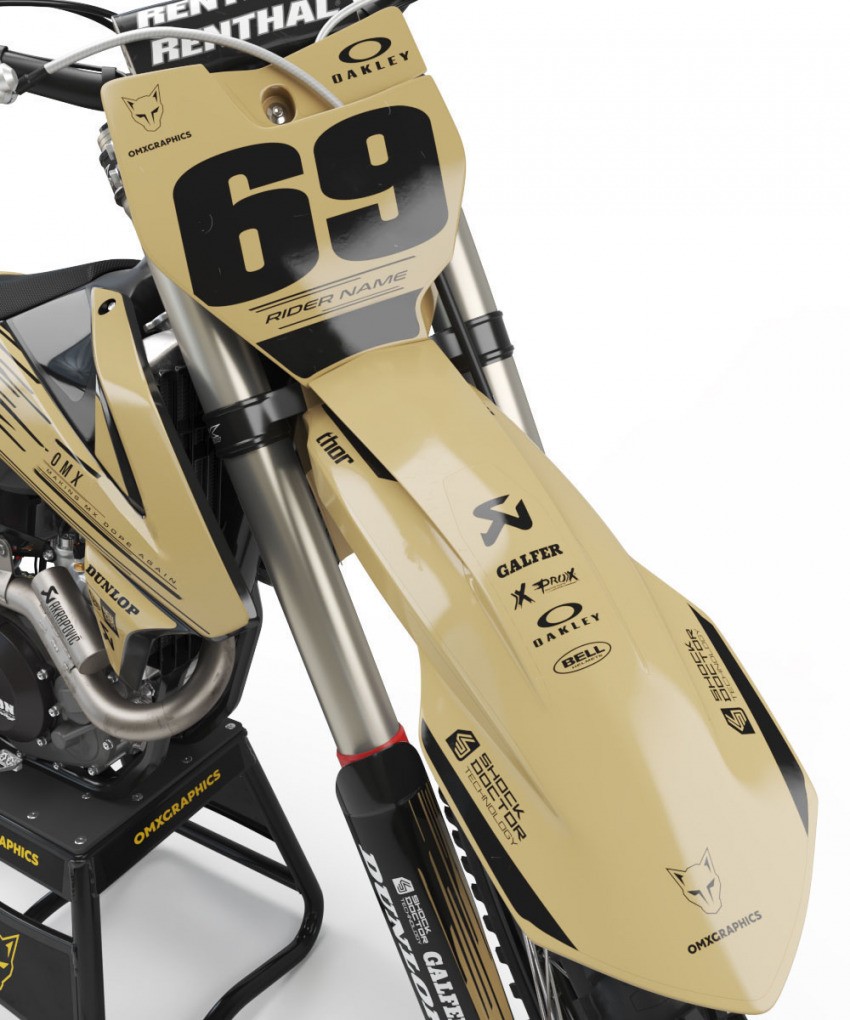 KTM Mx Graphics Kit Comet Sand Front