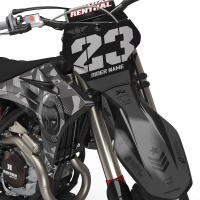 GasGas Motocross Graphics Kit Army Grey Front