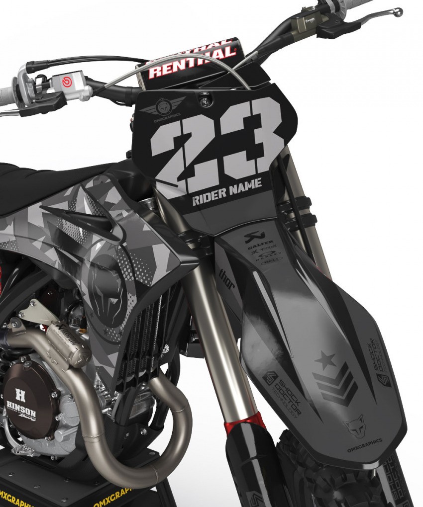 GasGas Motocross Graphics Kit Army Grey Front