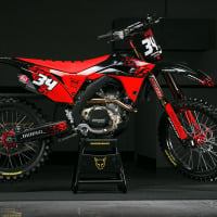 Honda Motocross Graphics Kit Smash Black Red Promo