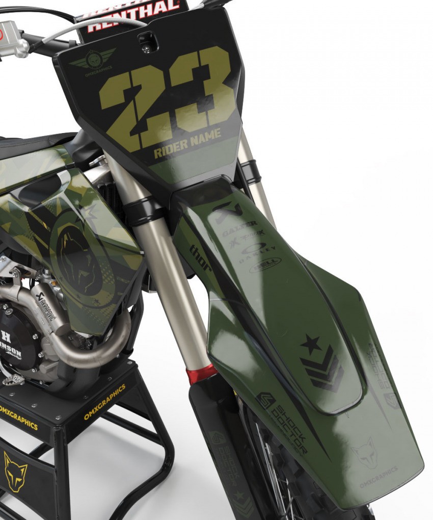 usqvarna Motocross Graphics Kit ARMY Camo Front
