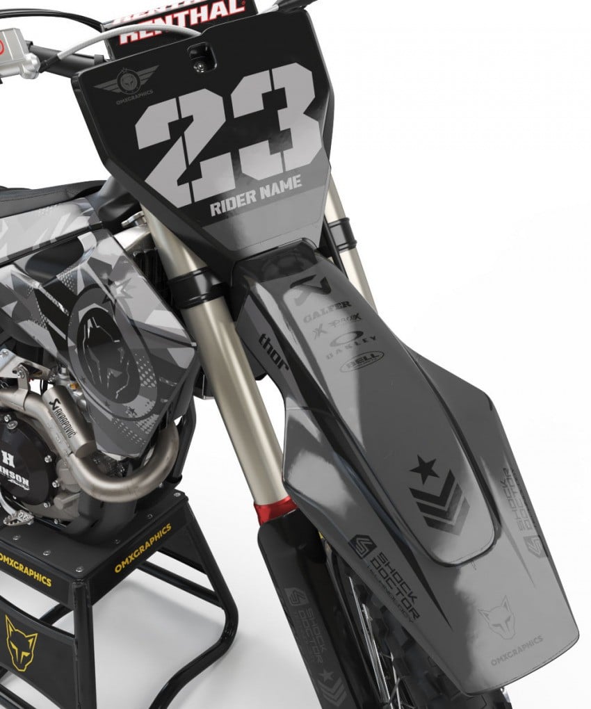Husqvarna Motocross Graphics Kit Army Grey Front