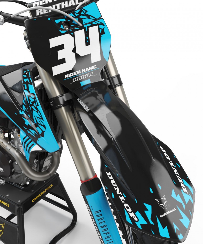 KTM Motocross Graphics Kit Smash Light Blue Front