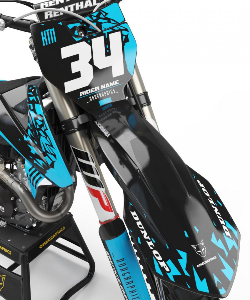 KTM Motocross Graphics Kit Smash Light Blue Front