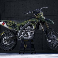 Kawasaki Motocross Graphics Kit ARMY Camo Promo
