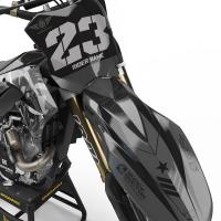 Kawasaki Motocross Graphics Kit Grey Front