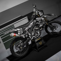 Kawasaki Motocross Graphics Kit Grey Promo