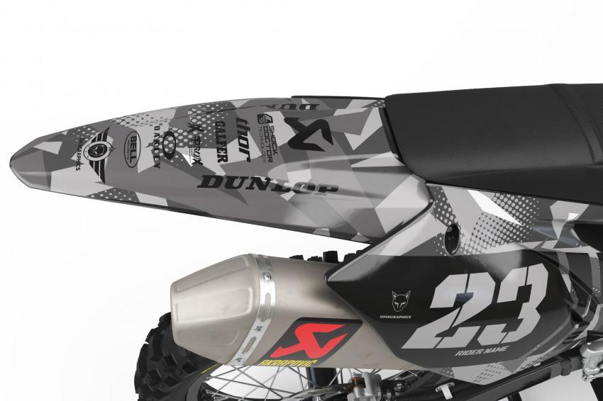 Kawasaki Motocross Graphics Kit Grey Tail