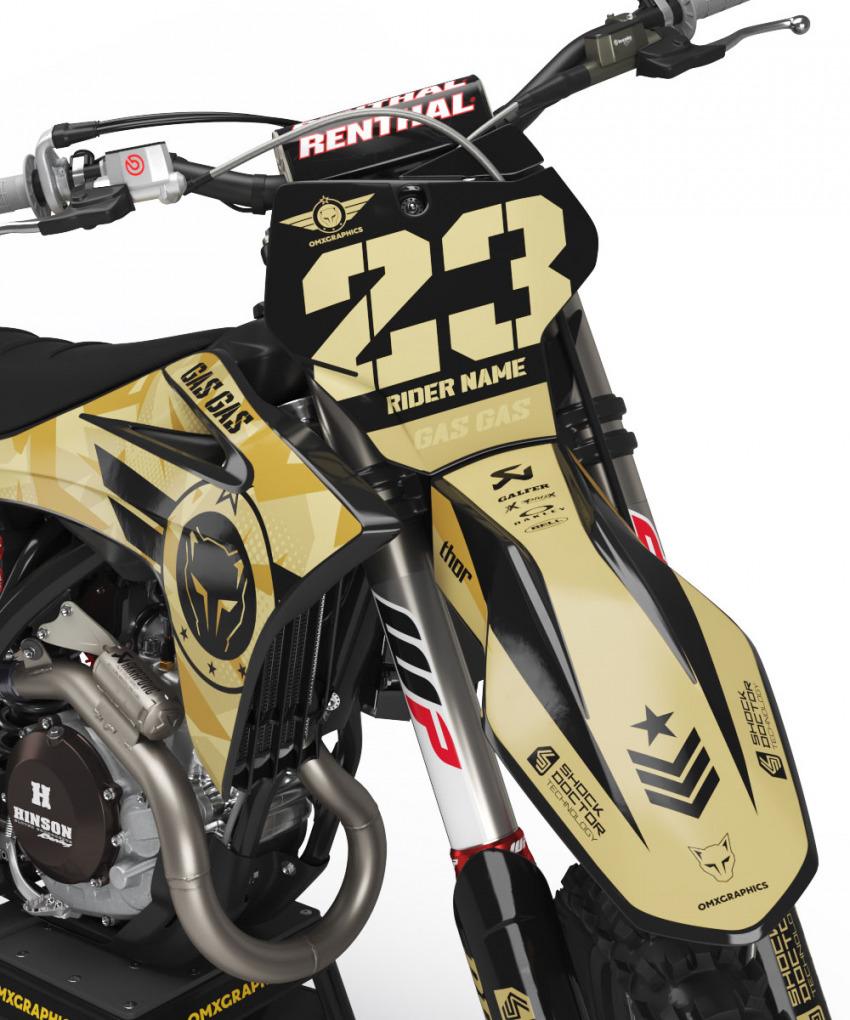 GasGas Mx Graphics Kit Army Sand Front