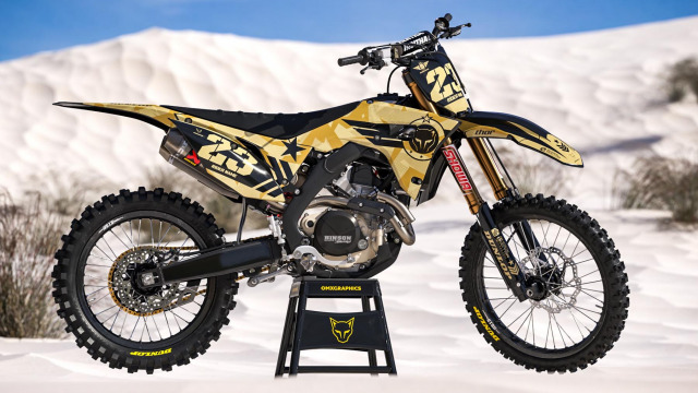 Dirt Bike Graphics Kit For Honda - ARMY Sand - Promo