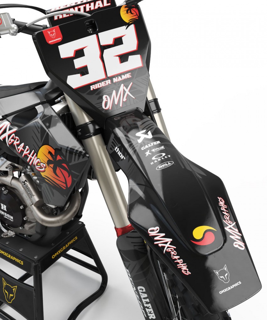 Mx Graphics For Husqvarna Tropical Vibes Grey Front