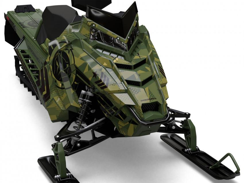Sled Graphics Kit Army Green Front