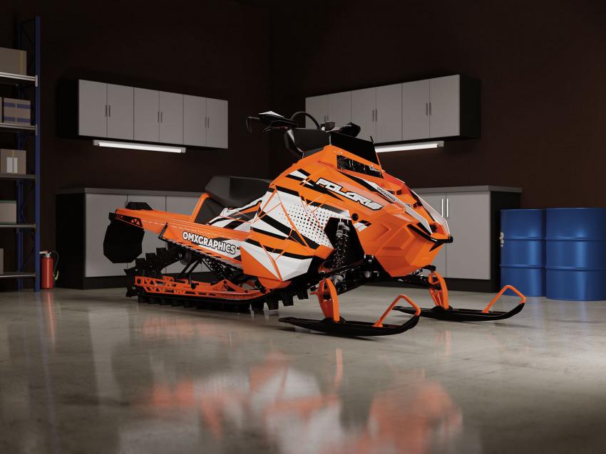 Snowmobile Graphics Kit Glacier Orange Promo