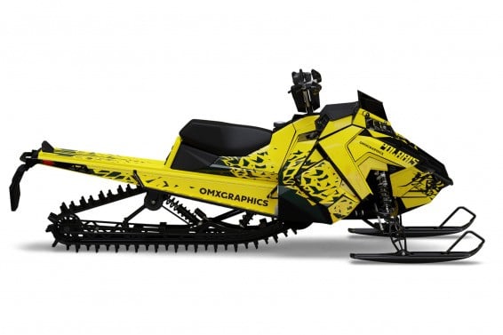 Snowmobile Wrap Kit Smash Yellow