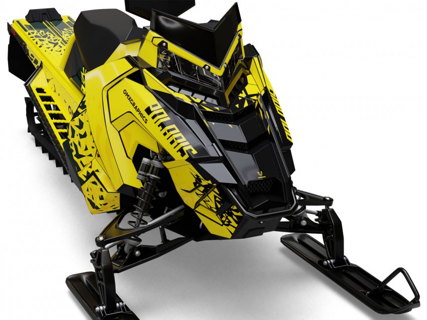 Snowmobile Wrap Kit Smash Yellow Front