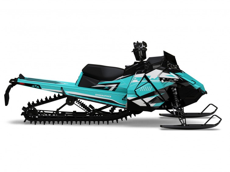 Snowmobile Wrap 'Thunder' Teal OMXGraphics