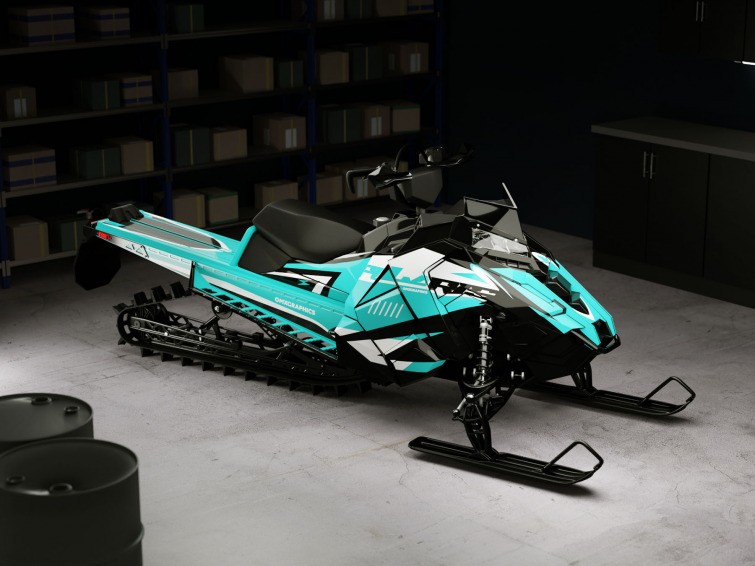 Snowmobile Wrap 'Thunder' Teal OMXGraphics