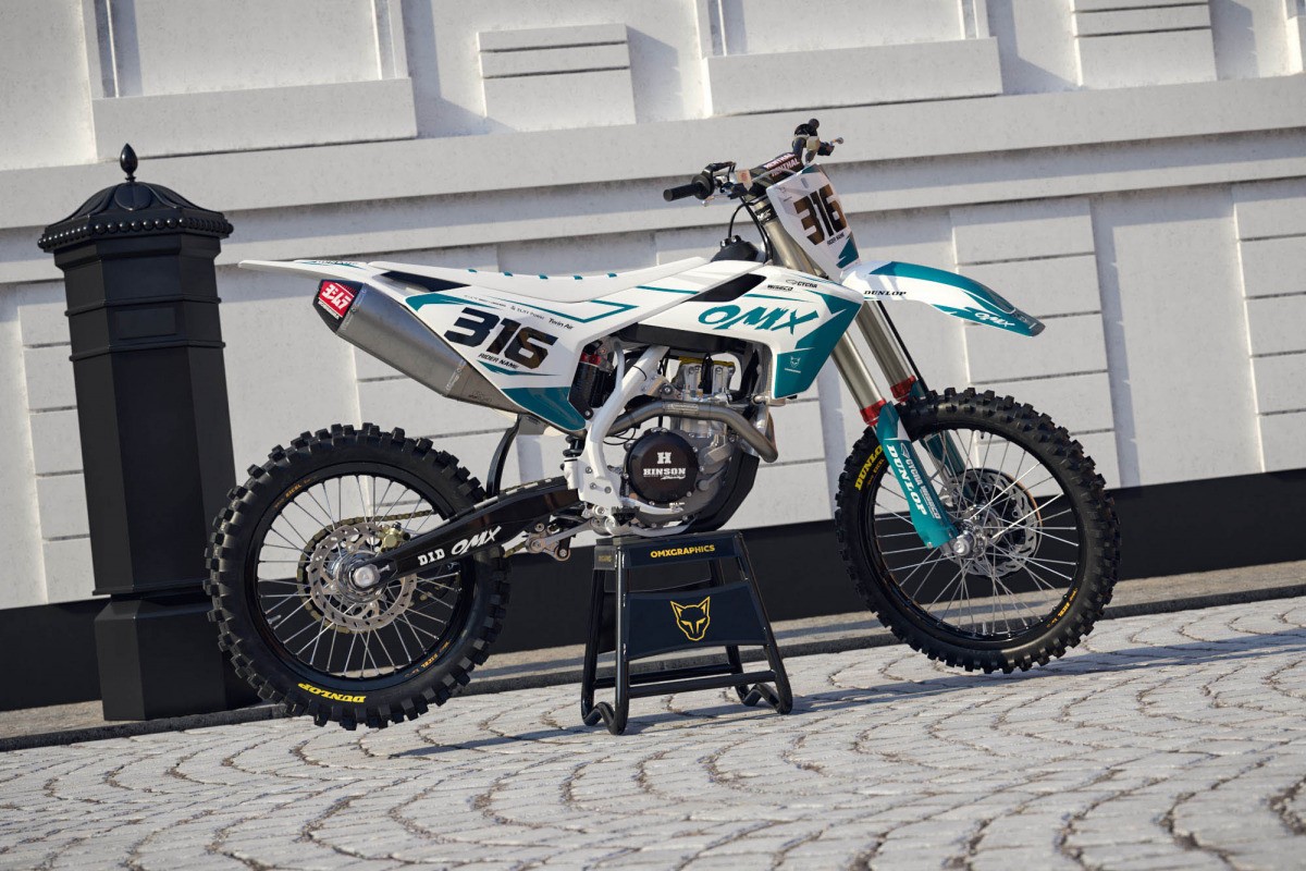 Mx Graphics For Husqvarna Creed Teal Promo