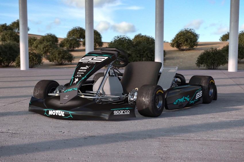 Go-Kart-Graphics-Kit-Carbon-Black-Teal-Promo