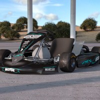 Go Kart Graphics Kit Carbon Black Teal Promo