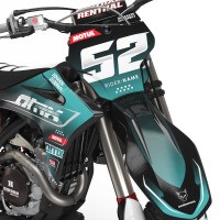 Graphics Kit For GasGas Ominous Teal Front