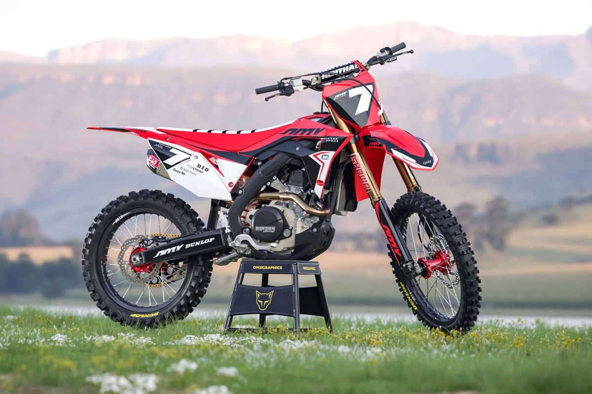 Red White Black Honda bike wrap - Promo