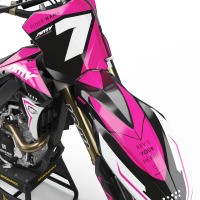 Mx Graphics Kit For Kawasaki Pink Front