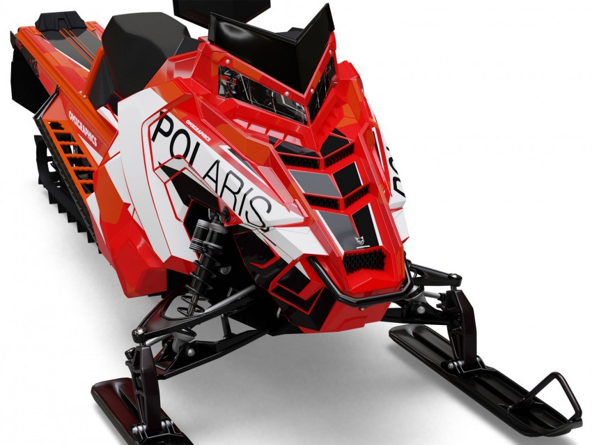 Snowmobile Graphics Kit Shade Red Camo Front