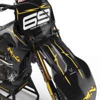 Mx Graphics Kit For Yamaha Carbon Yellow Front