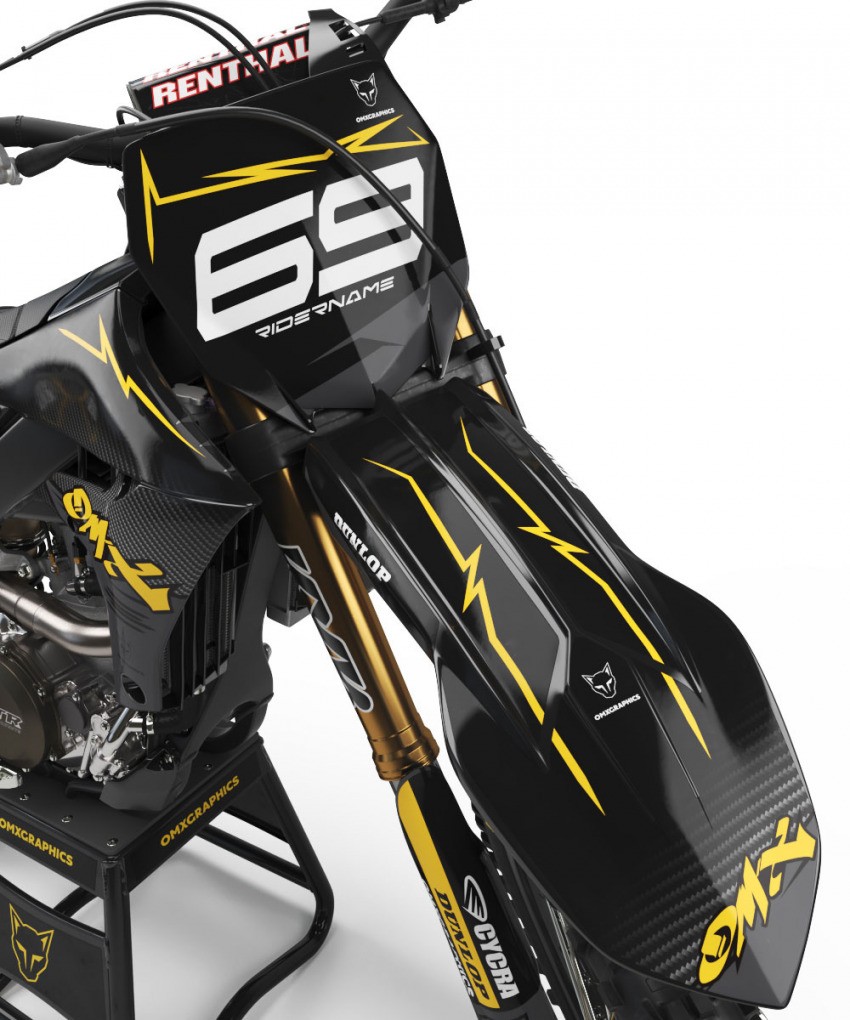 Mx Graphics Kit For Yamaha Carbon Yellow Front