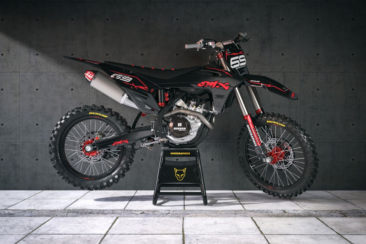 Top-notch Stickers Kit For GasGas MC450 F 'Carbon' Red Promo