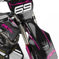 Motocross Graphics Husqvarna Carbon Pink Front