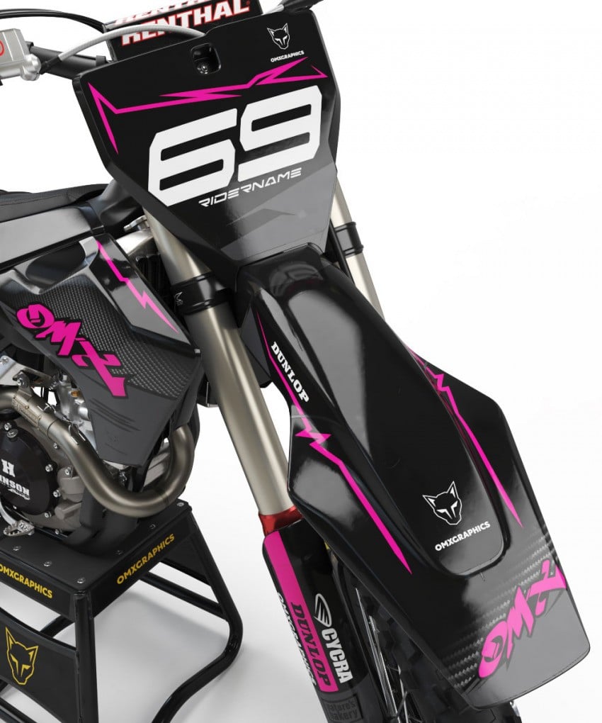 Motocross Graphics Husqvarna Carbon Pink Front