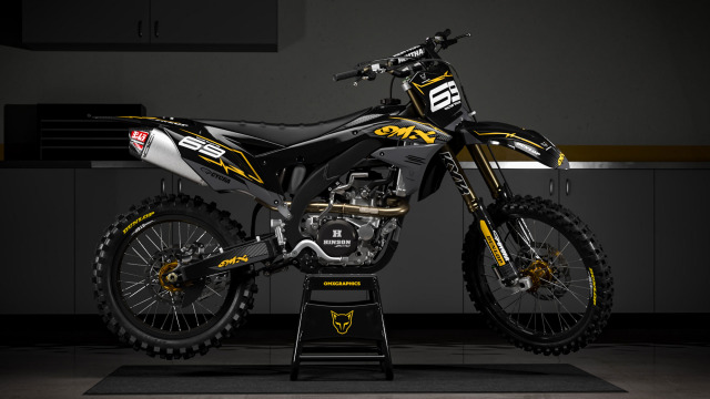 Motocross Graphics Kawasaki Carbon Yellow Promo