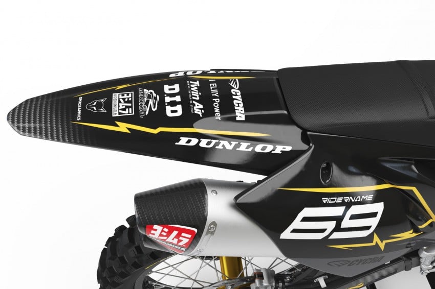 Motocross Graphics Kawasaki Carbon Yellow Tail