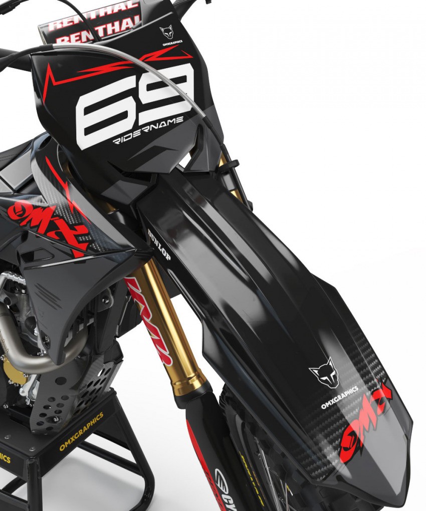 Motocross Graphics Suzuki Carbon Red Front