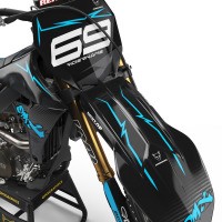 Motocross Graphics Yamaha Carbon Blue Front