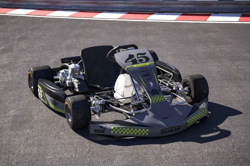 Go Kart Graphics Kit Race Grey Promo