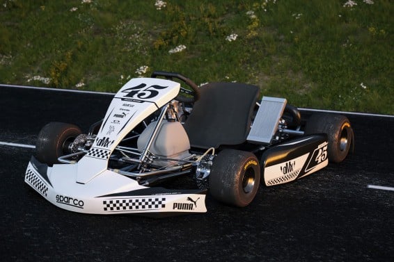 Go Kart Graphics Kit Race White Promo