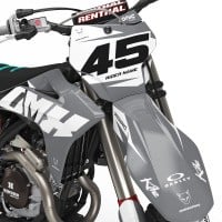 Mx Graphics Kit GasGas Local Teal Grey Front