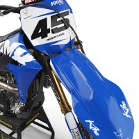 Yamaha Motocross Graphics Local Grey Blue Front
