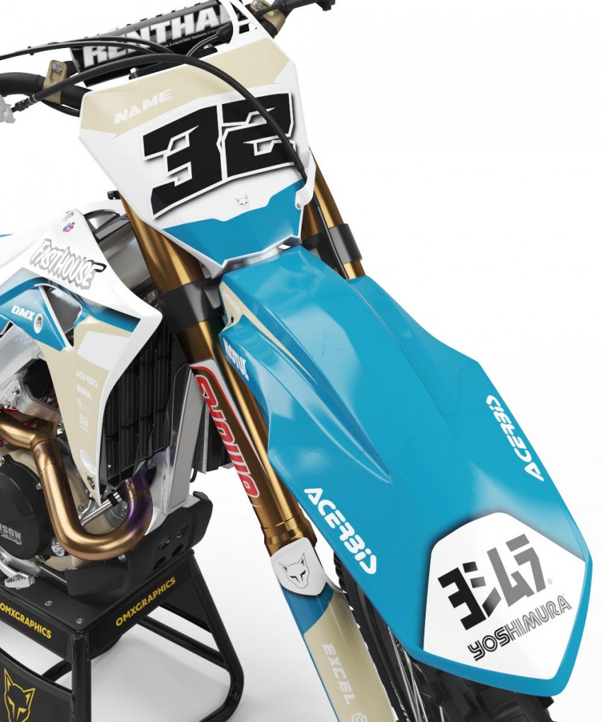 Honda Dirt Bike Graphics Kit Trace 2 Front
