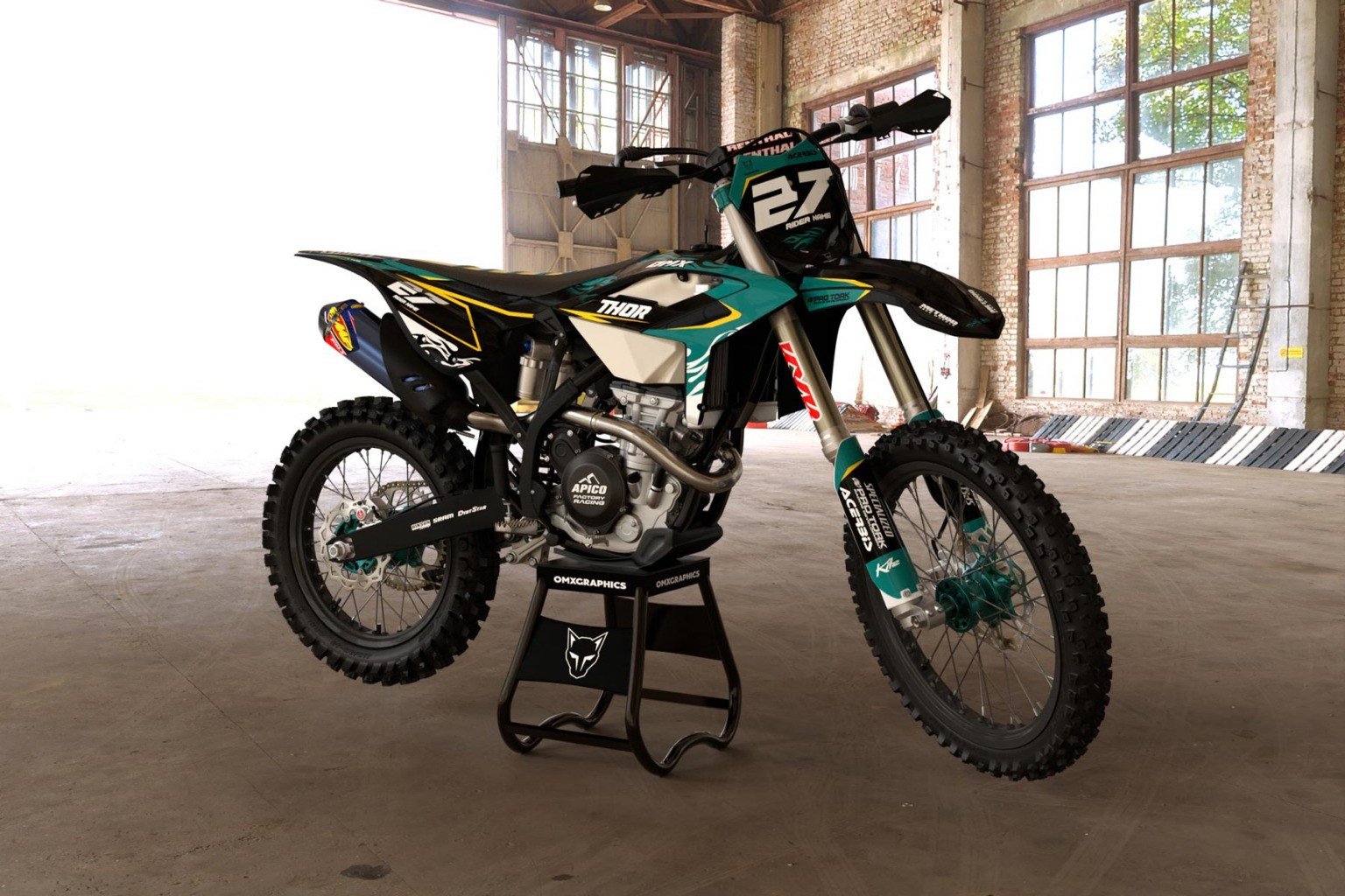 Beta Fury Graphics Kit Black Teal Omxgraphics