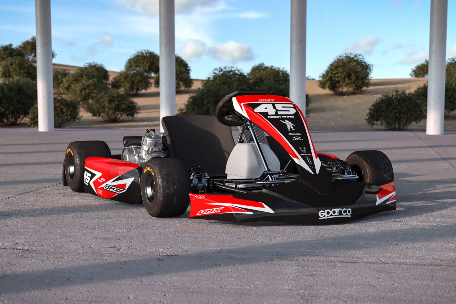 Go Kart Graphics Kit 'Stealth' OMXGraphics